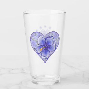 Hibiscus & kant BLAUW Glas