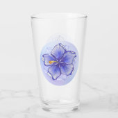 Hibiscus & kant BLAUW Glas (Achterkant)