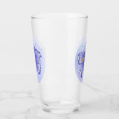 Hibiscus & kant BLAUW Glas (Links)