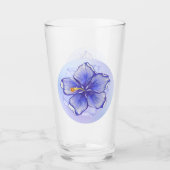Hibiscus & kant BLAUW Glas (Voorkant)