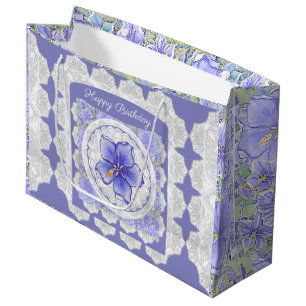 Hibiscus & kant BLAUW Groot Cadeauzakje
