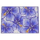 Hibiscus & kant BLAUW Groot Cadeauzakje (Voorkant)