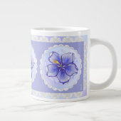 Hibiscus & kant BLAUW Grote Koffiekop (Rechts)