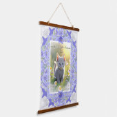 Hibiscus & kant BLAUW Hangend Wandkleed (Gebogen)