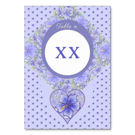 Hibiscus & kant BLAUW Kaart (Achterkant)