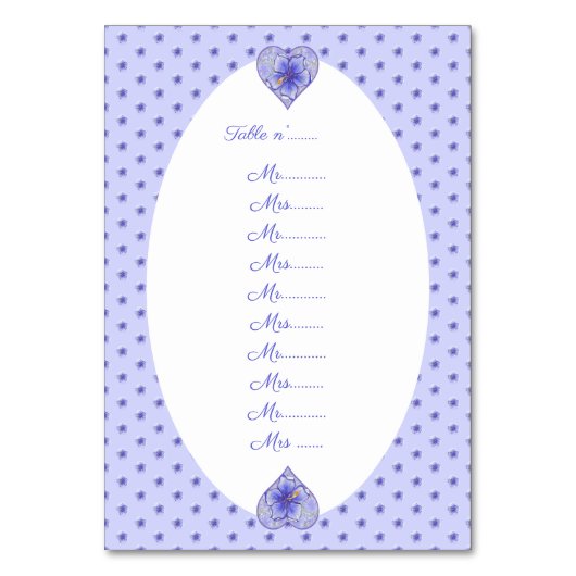 Hibiscus & kant BLAUW Kaart (Voorkant)