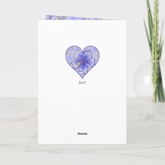 Hibiscus & kant BLAUW Kaart (Achterkant)