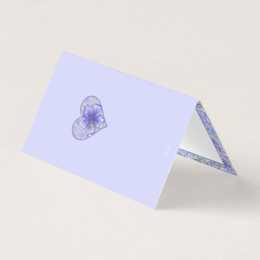 Hibiscus & kant BLAUW Kaart (Achterkant)