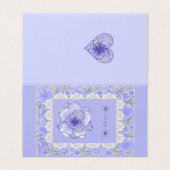 Hibiscus & kant BLAUW Kaart (Buitenkant ongevouwen)