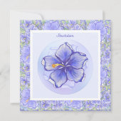 Hibiscus & kant BLAUW Kaart (Voorkant)