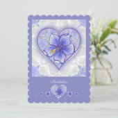 Hibiscus & kant BLAUW Kaart (Staand voorkant)