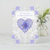 Hibiscus & kant BLAUW Kaart (Staand voorkant)