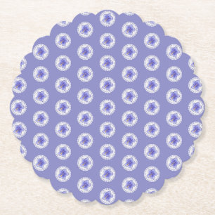 Hibiscus & kant BLAUW Kartonnen Onderzetters