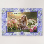 Hibiscus & kant BLAUW Legpuzzel (Horizontaal)