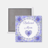 Hibiscus & kant BLAUW Magneet (Voorkant / Achterkant)