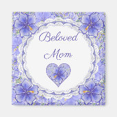 Hibiscus & kant BLAUW Magneet (Voorkant)