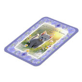 Hibiscus & kant BLAUW Magneet (Linkerzijde)