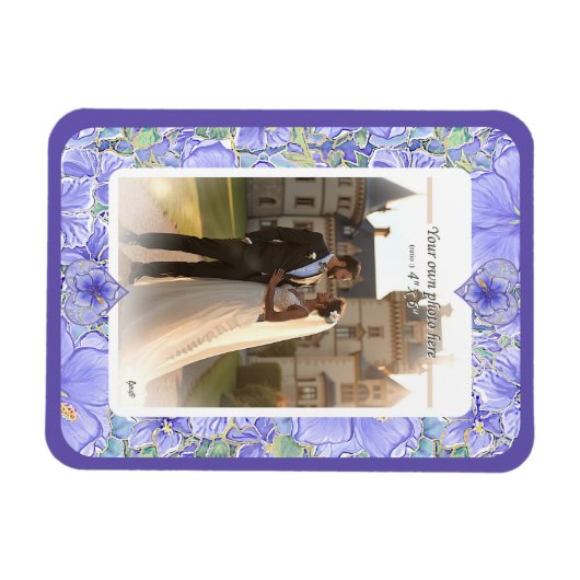 Hibiscus & kant BLAUW Magneet (Horizontaal)