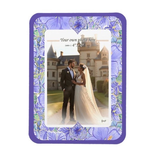 Hibiscus & kant BLAUW Magneet (Verticaal)