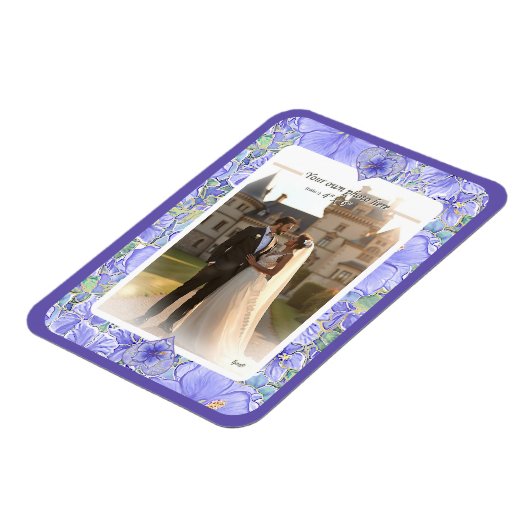 Hibiscus & kant BLAUW Magneet (Linkerzijde)