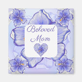 Hibiscus & kant BLAUW Magneet (Voorkant)