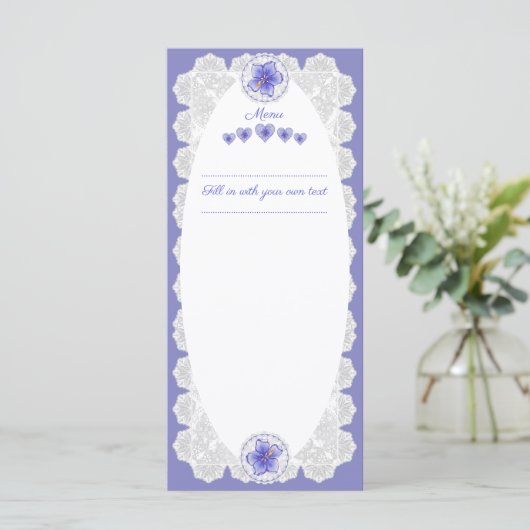 Hibiscus & kant BLAUW Menu (Staand voorkant)