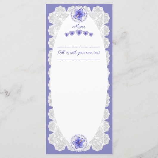 Hibiscus & kant BLAUW Menu (Voorkant)