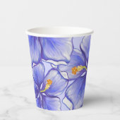 Hibiscus & kant BLAUW Papieren Bekers (Voorkant)