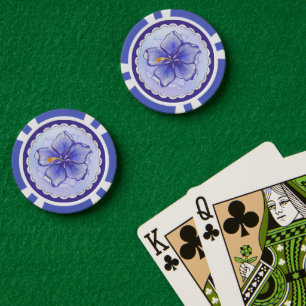Hibiscus & kant BLAUW Poker Chips
