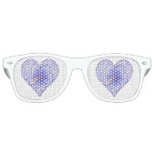 Hibiscus & kant BLAUW Retro Zonnebril (Voorkant)