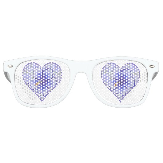 Hibiscus & kant BLAUW Retro Zonnebril (Voorkant)