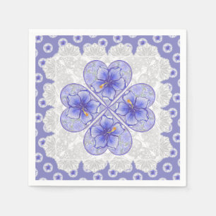 Hibiscus & kant BLAUW Servet