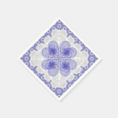 Hibiscus & kant BLAUW Servet (Hoek)