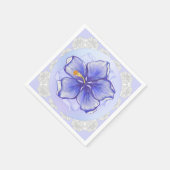 Hibiscus & kant BLAUW Servet (Hoek)