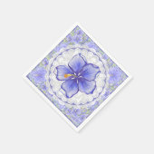 Hibiscus & kant BLAUW Servet (Hoek)