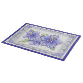 Hibiscus & kant BLAUW Snijplank (Hoek)