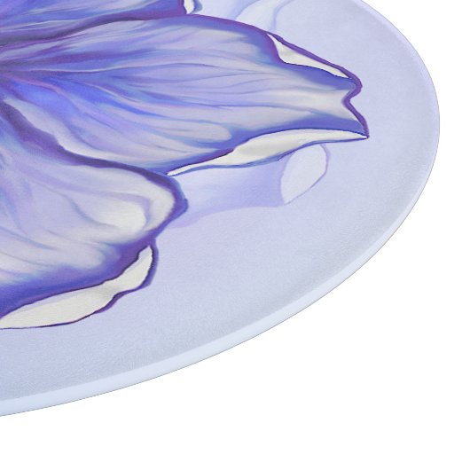 Hibiscus & kant BLAUW Snijplank (Hoek)