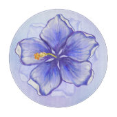 Hibiscus & kant BLAUW Snijplank (Voorkant)