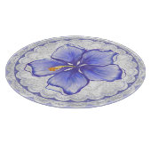 Hibiscus & kant BLAUW Snijplank (Hoek)
