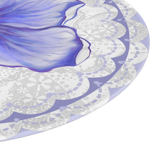 Hibiscus & kant BLAUW Snijplank (Hoek)