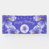 Hibiscus & kant BLAUW Spandoek (Horizontaal)