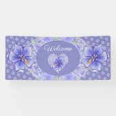 Hibiscus & kant BLAUW Spandoek (Horizontaal)