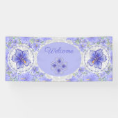 Hibiscus & kant BLAUW Spandoek (Horizontaal)