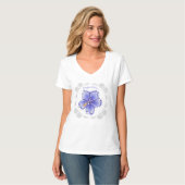 Hibiscus & kant BLAUW T-shirt (Voorkant volledig)