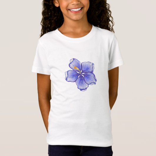 Hibiscus & kant BLAUW T-shirt (Voorkant)