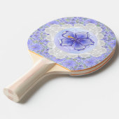 Hibiscus & kant BLAUW Tafeltennisbatje (Voorkant Gekanteld)