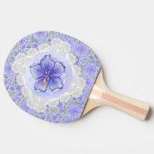 Hibiscus & kant BLAUW Tafeltennisbatje (Zijkant)