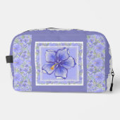 Hibiscus & kant BLAUW Toilettasje (Voorkant)