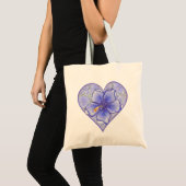 Hibiscus & kant BLAUW Tote Bag (Voorkant (product))