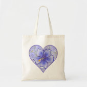 Hibiscus & kant BLAUW Tote Bag (Voorkant)